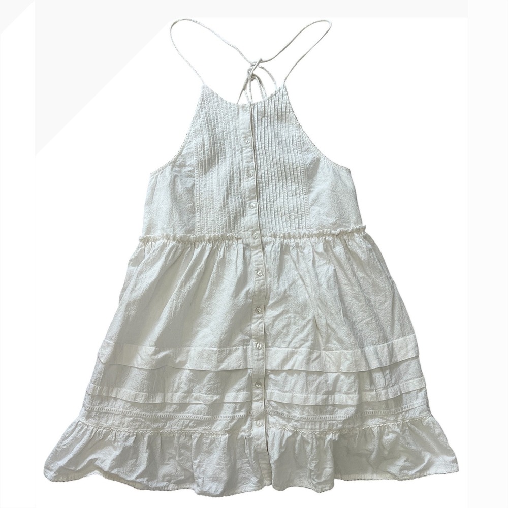 Free People Women's Desert Days Mini Dress Tiered Ruffle Hem Coquette Size M